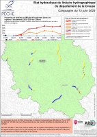 Etat hydraulique du linéaire hydrographique du département de la Creuse - Campagne du 15 juin 2025
