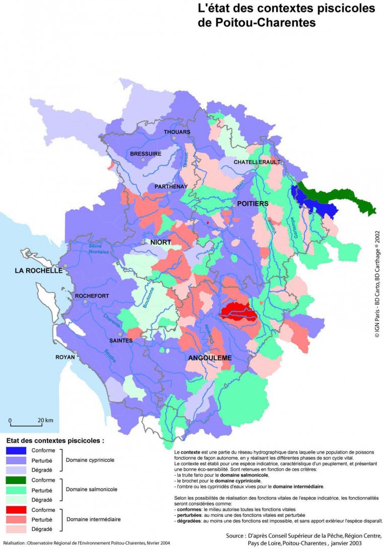 Etat des contextes piscicoles en Poitou-Charentes en 2003