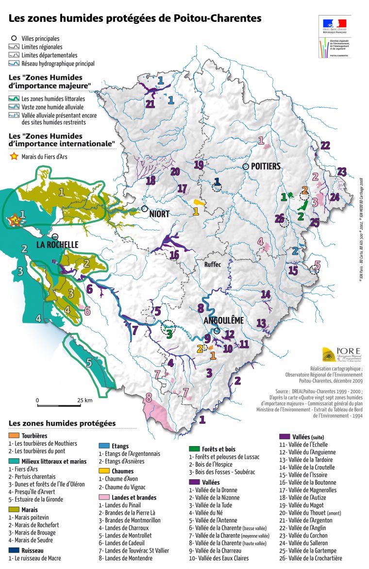 Les zones humides protégées de Poitou-Charentes