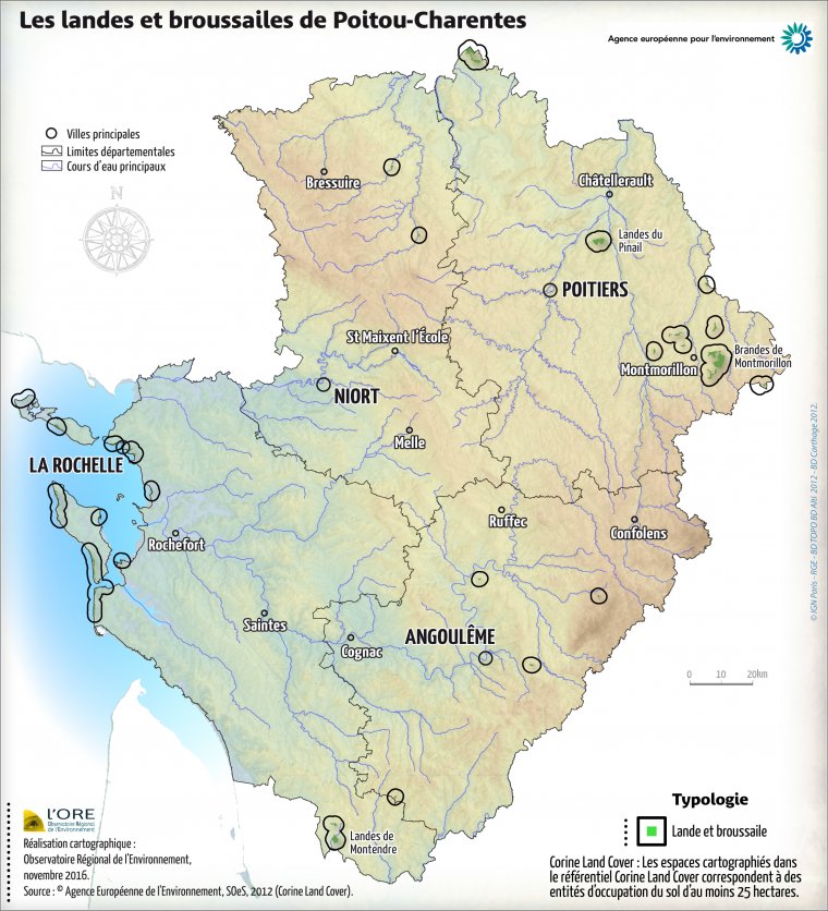 Les landes et broussailles de Poitou-Charentes en 2012