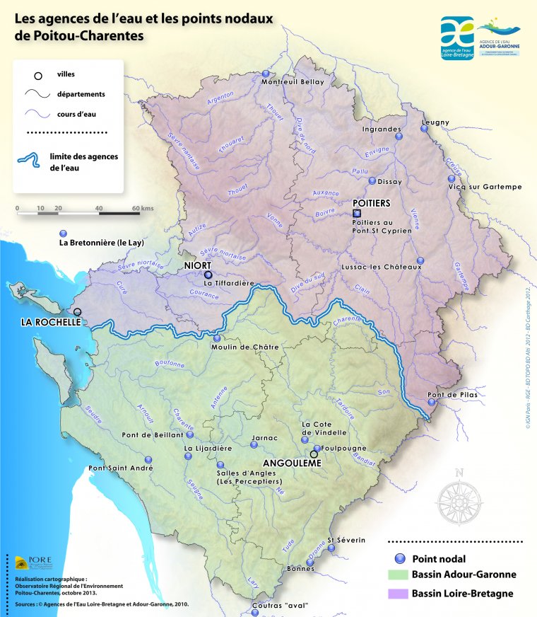 Les agences de l'eau et les points nodaux de Poitou-Charentes