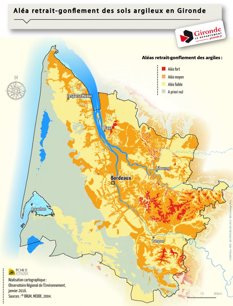 L'aléa retrait-gonflement des sols argileux en Gironde