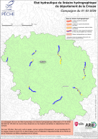 Etat hydraulique du linéaire hydrographique du département de la Creuse - Campagne du 1er mai 2026