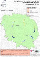 Etat hydraulique du linéaire hydrographique du département de la Creuse - Campagne du 1er juin 2026
