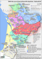 Débit des cours d’eau de Nouvelle-Aquitaine - mars 2025 - Hydrolicité