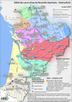 Débit des cours d’eau de Nouvelle-Aquitaine - octobre 2025 - Hydrolicité