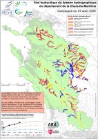 Etat hydraulique du linéaire hydrographique du département de la Charente-Maritime - Campagne du 1er août 2026