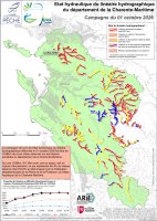 Etat hydraulique du linéaire hydrographique du département de la Charente-Maritime - Campagne du 1er octobre 2026