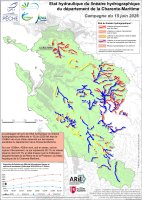 Etat hydraulique du linéaire hydrographique du département de la Charente-Maritime - Campagne du 15 juin 2026
