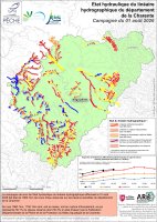 Etat hydraulique du linéaire hydrographique du département de la Charente - Campagne du 1er août 2026
