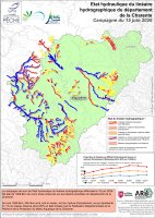 Etat hydraulique du linéaire hydrographique du département de la Charente - Campagne du 15 juin 2026