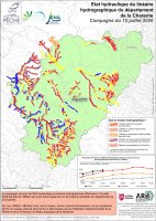 Etat hydraulique du linéaire hydrographique du département de la Charente - Campagne du 15 juillet 2026
