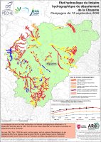 Etat hydraulique du linéaire hydrographique du département de la Charente - Campagne du 15 septembre 2026