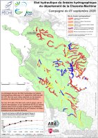 Etat hydraulique du linéaire hydrographique du département de la Charente-Maritime - Campagne du 1er septembre 2026