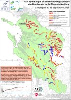 Etat hydraulique du linéaire hydrographique du département de la Charente-Maritime - Campagne du 15 septembre 2026