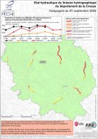 Etat hydraulique du linéaire hydrographique du département de la Creuse - Campagne du 1er septembre 2026