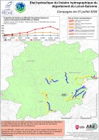 Etat hydraulique du linéaire hydrographique du département du Lot-et-Garonne - Campagne du 1er juillet 2026