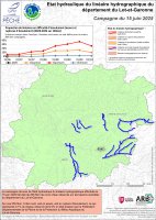 Etat hydraulique du linéaire hydrographique du département du Lot-et-Garonne - Campagne du 15 juin 2025