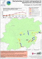 Etat hydraulique du linéaire hydrographique du département du Lot-et-Garonne - Campagne du 15 juillet 2026