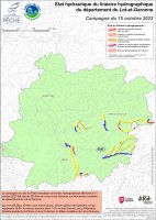 Etat hydraulique du linéaire hydrographique du département du Lot-et-Garonne - Campagne du 15 octobre 2023