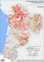 La fragmentation des cours d’eau de Nouvelle-Aqutiaine en 2025