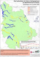 Etat hydraulique du linéaire hydrographique du département de la Vienne - Campagne du 1er juillet 2025