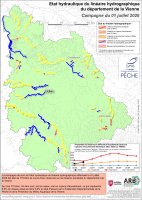 Etat hydraulique du linéaire hydrographique du département de la Vienne - Campagne du 1er juillet 2026