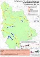 Etat hydraulique du linéaire hydrographique du département de la Vienne - Campagne du 1er août 2026