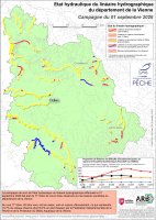 Etat hydraulique du linéaire hydrographique du département de la Vienne - Campagne du 1er septembre 2026