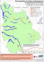 Etat hydraulique du linéaire hydrographique du département de la Vienne - Campagne du 15 juin 2025
