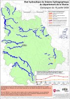 Etat hydraulique du linéaire hydrographique du département de la Vienne - Campagne du 15 juillet 2024
