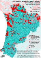Etat chimique (avec ubiquistes) des masses d’eau de surface en Nouvelle-Aquitaine - Etats des lieux 2025 préparatoires aux SDAGE 2028-2033