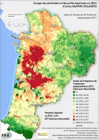 Utilisation des produits phytopharmaceutiques en Nouvelle-Aquitaine en 2022 (Indice de fréquence de traitement phytosanitaire des surfaces agricoles - IFT total)