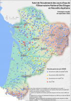 Suivi de l’écoulement des cours d’eau de l’Observatoire National Des Étiages (ONDE) en Nouvelle-Aquitaine - Campagne usuelle de septembre 2024