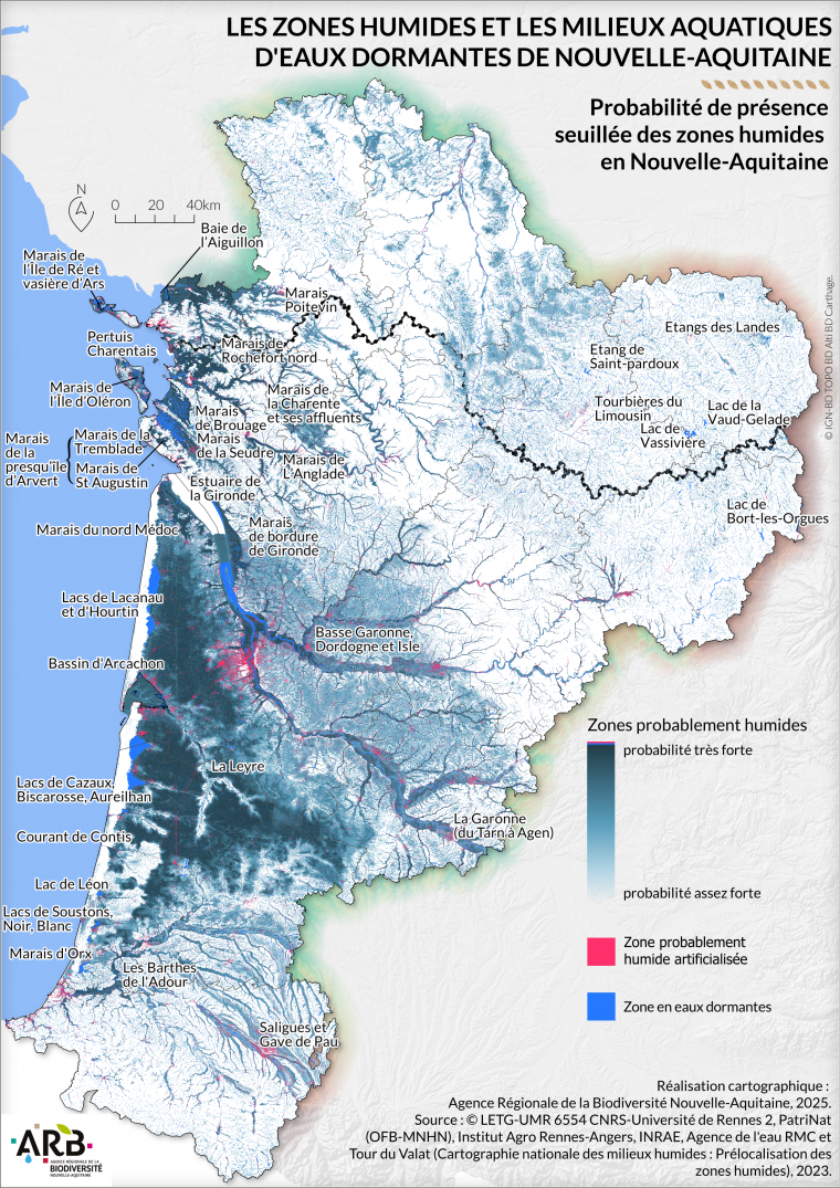Les zones probablement humides de Nouvelle-Aquitaine (Prélocalisation)