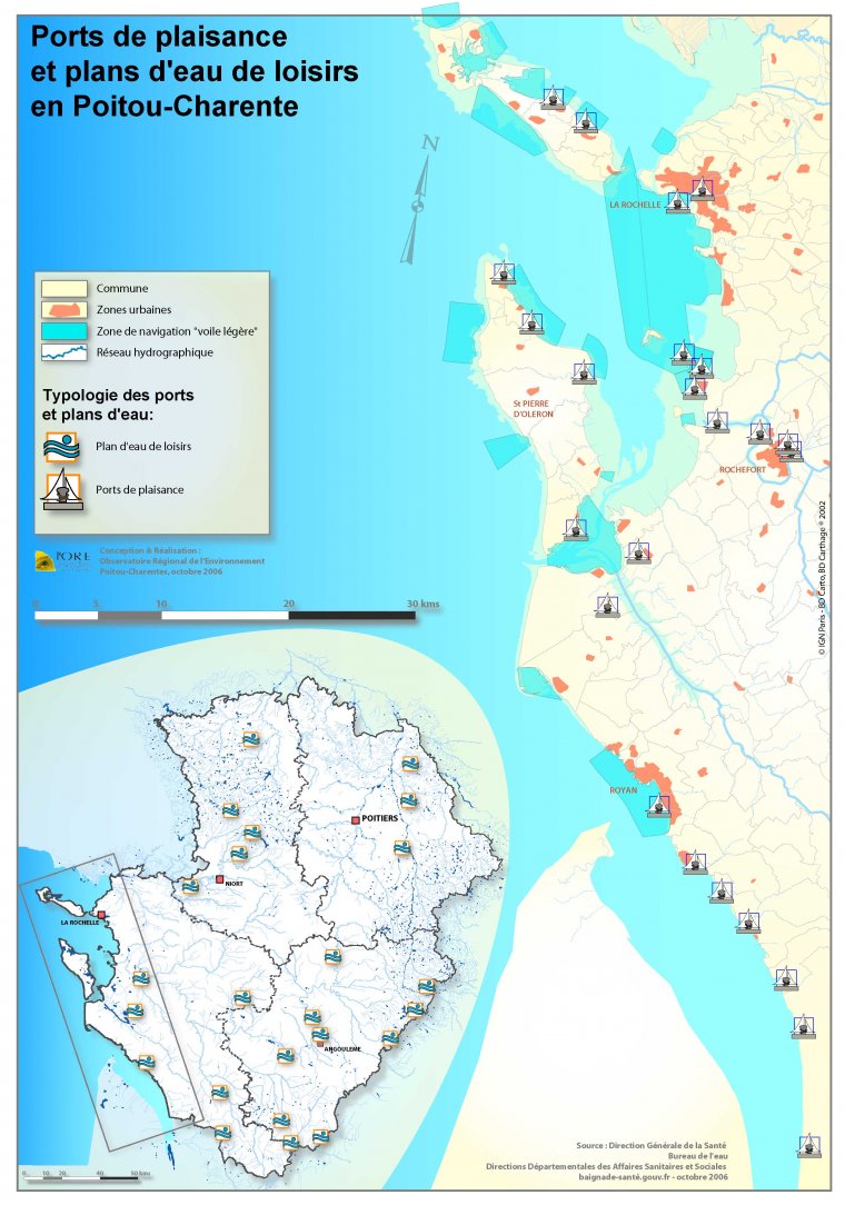 Les ports de plaisance et plans d'eau de loisirs en Poitou-Charentes