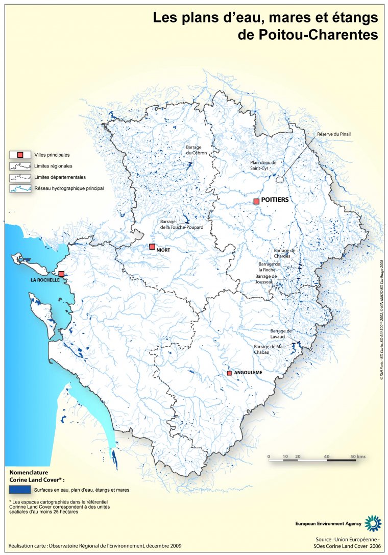 Les plans d'eau, mares et étangs de Poitou-Charentes