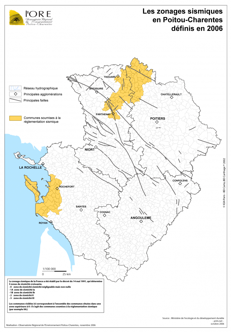 Les communes face au risque de seisme en Poitou-Charentes en 2006