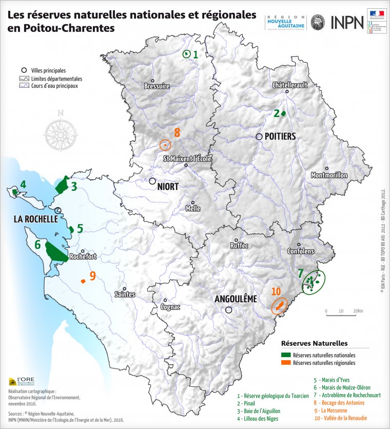 Les réserves naturelles en Poitou-Charentes en 2016