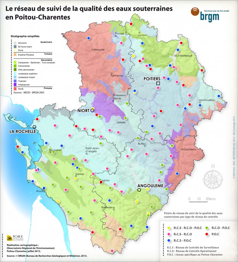 Le réseau de suivi de la qualité des eaux souterraines en Poitou-Charentes