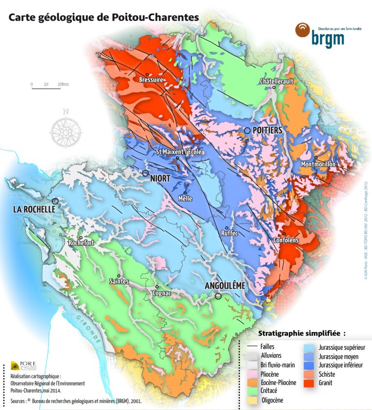 Les grandes structures géologiques de Poitou-Charentes