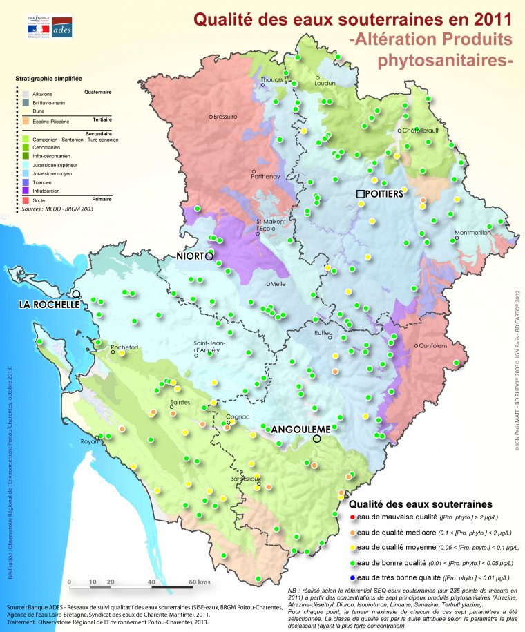 Qualité des eaux souterraines en 2011 - Altération Produits Phytosanitaires